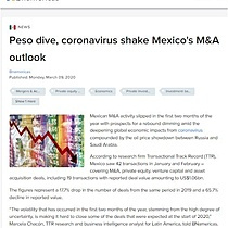 Peso dive, coronavirus shake Mexico's M&A outlook